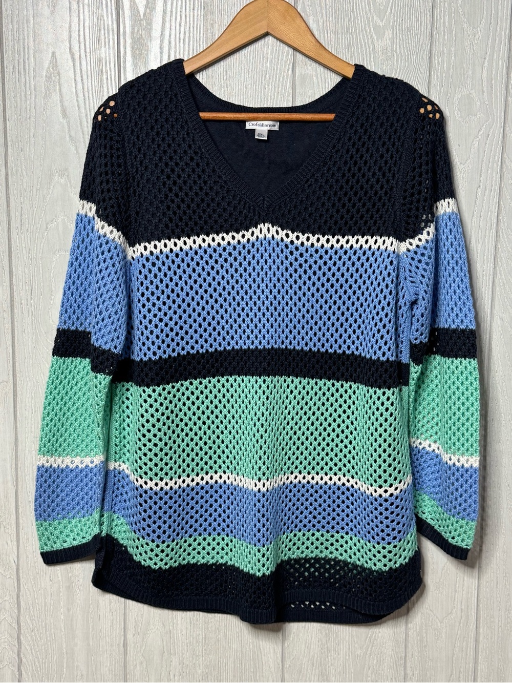 XXL Color block Knit sweater, Croft & Barrow, loose fit